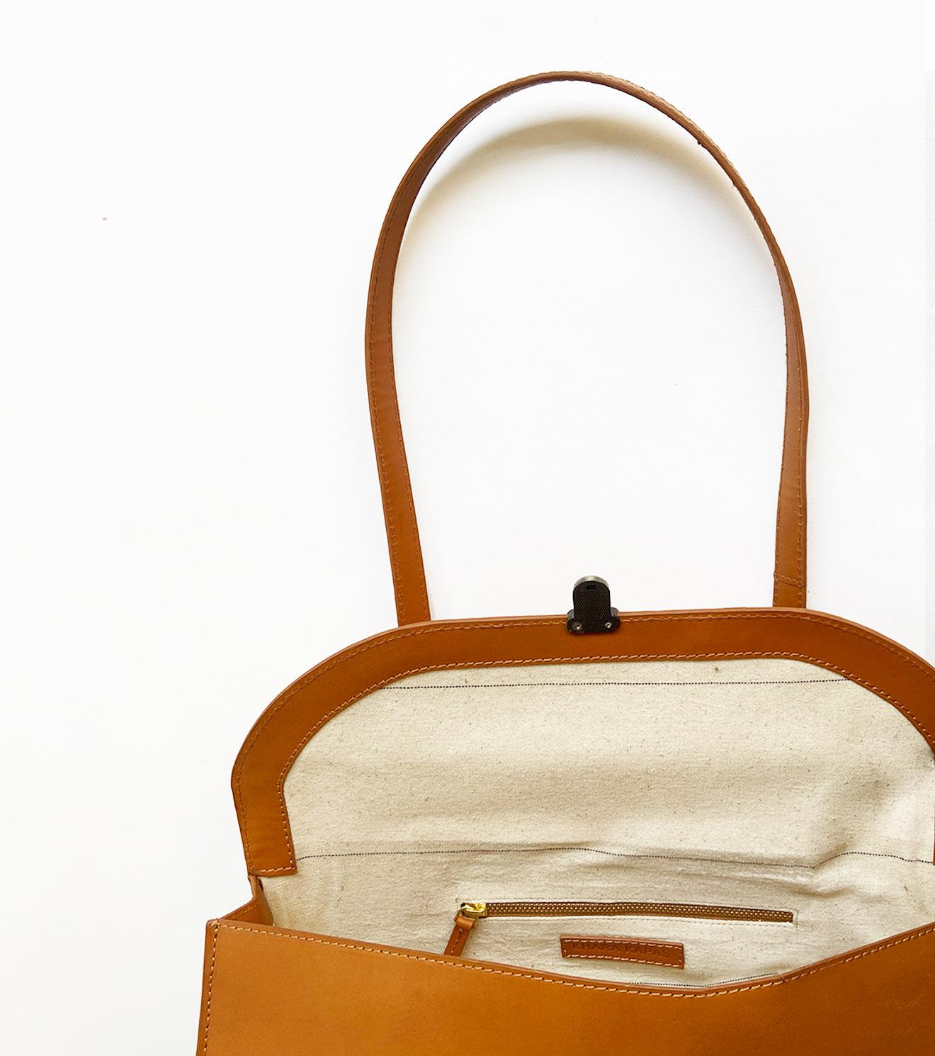 Chestnut cylinder bag - Khara Kapas