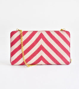 Stripe-it-red Clutch - Khara Kapas