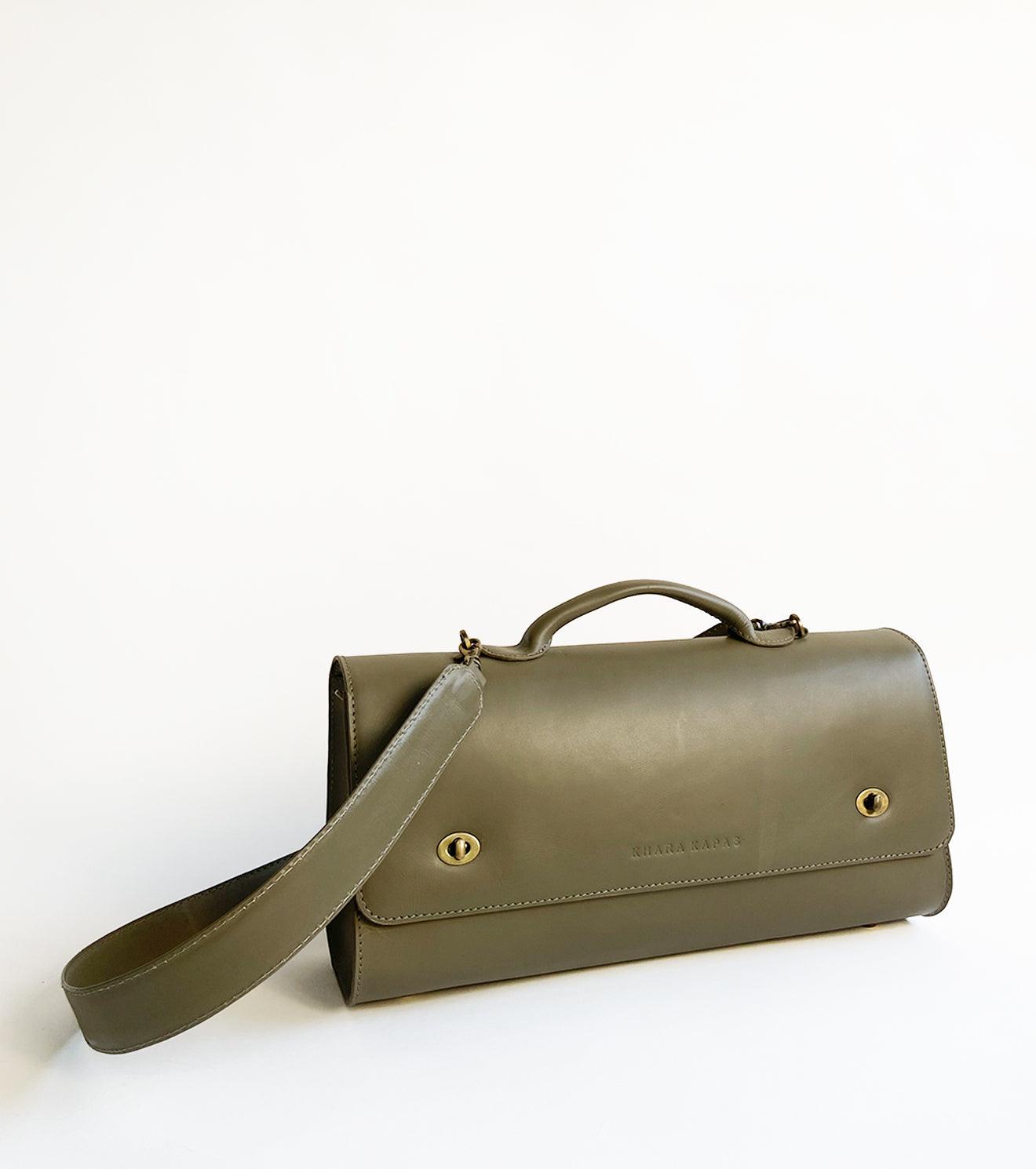 Olive messenger bag - Khara Kapas
