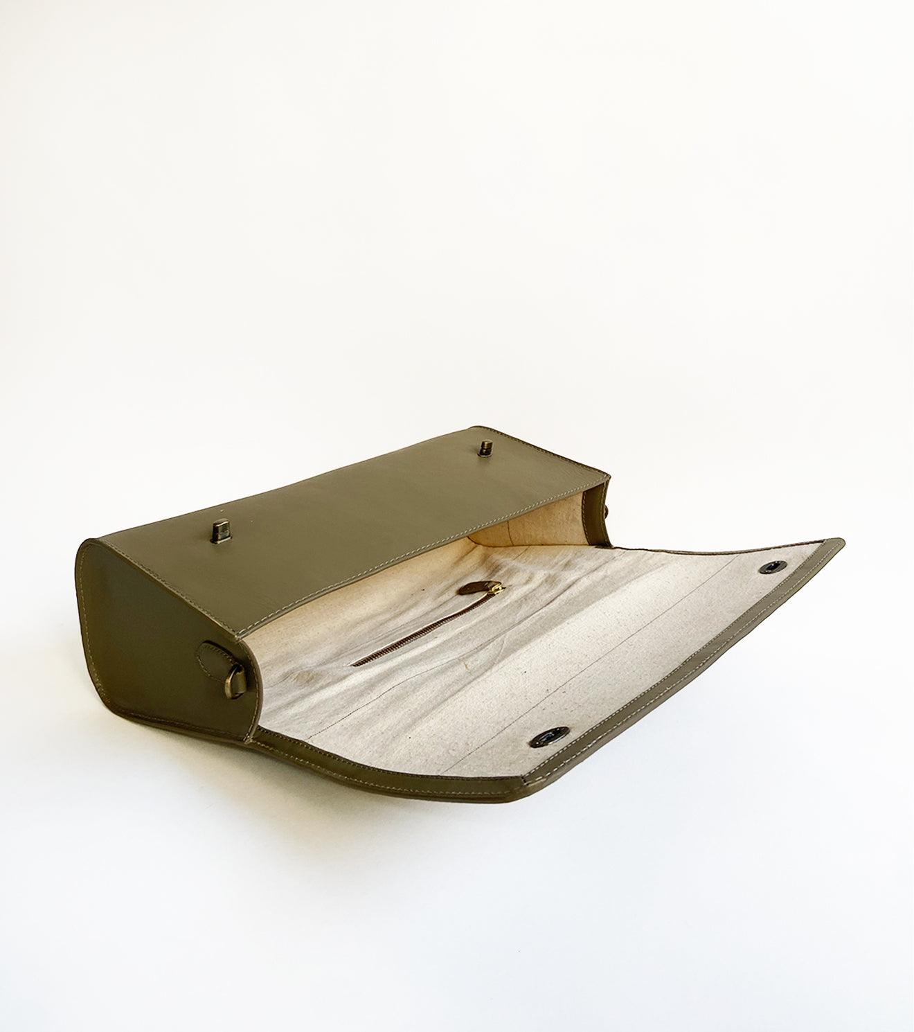 Olive messenger bag - Khara Kapas
