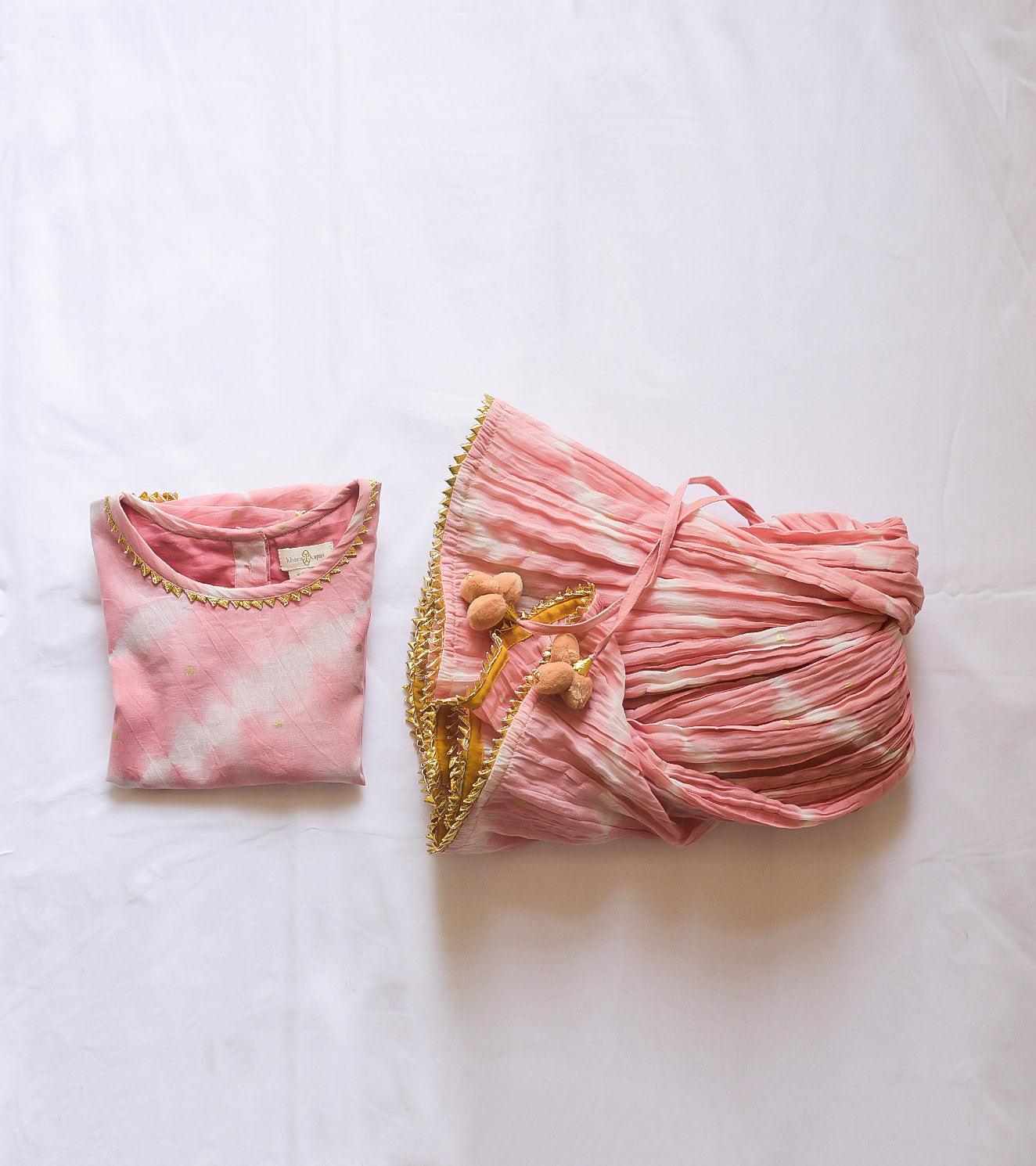 Gulaabi Leheriya Set - Khara Kapas
