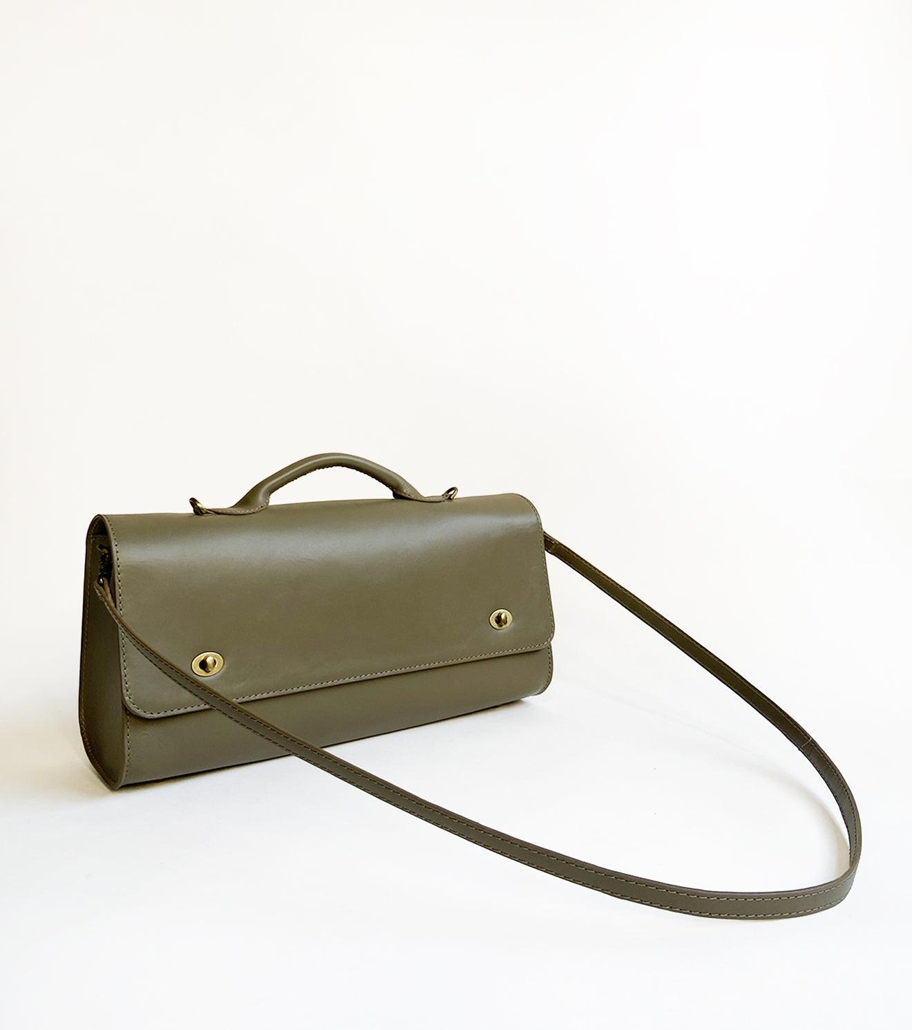 Olive messenger bag - Khara Kapas