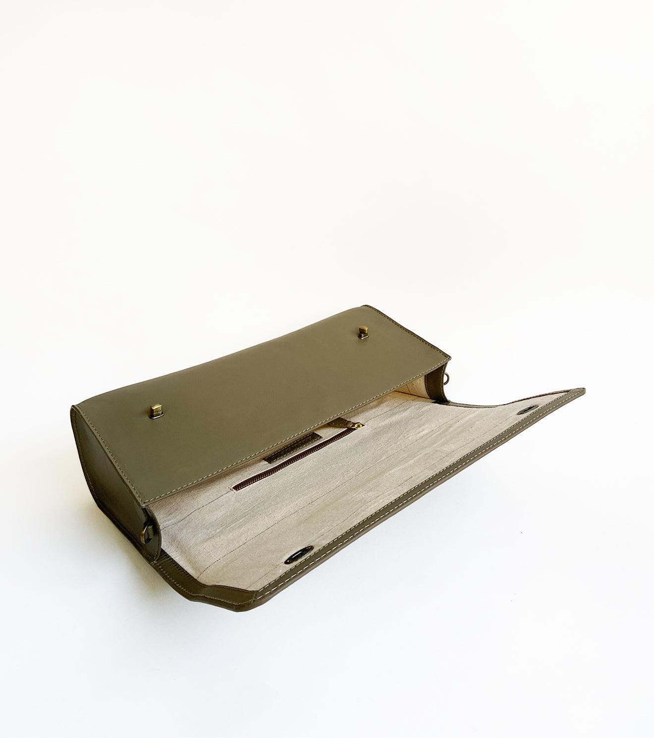 Olive messenger bag - Khara Kapas