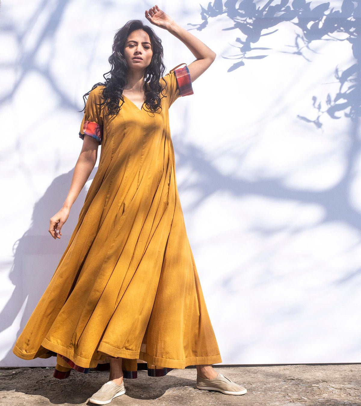 OCHRE GLOW GOWN - Khara Kapas