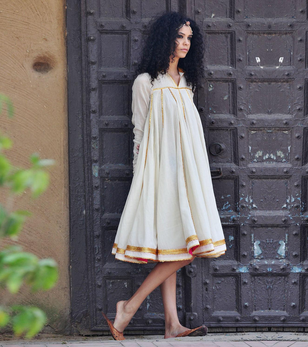 IVORY AND GOLD KALI DRESS - Khara Kapas