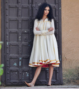 IVORY AND GOLD KALI DRESS - Khara Kapas