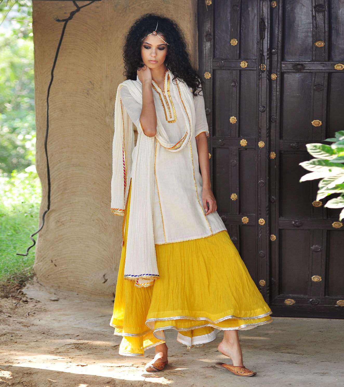 Vidusha Sharara Cotton Kurti Set for Women's (XS) : Amazon.in: Fashion