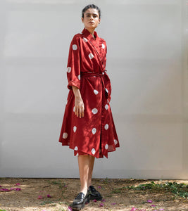 Red Cedar Wrap Dress - Khara Kapas