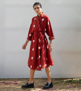 Red Cedar Wrap Dress - Khara Kapas