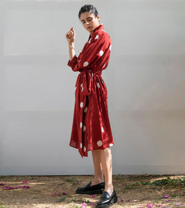 Red Cedar Wrap Dress - Khara Kapas