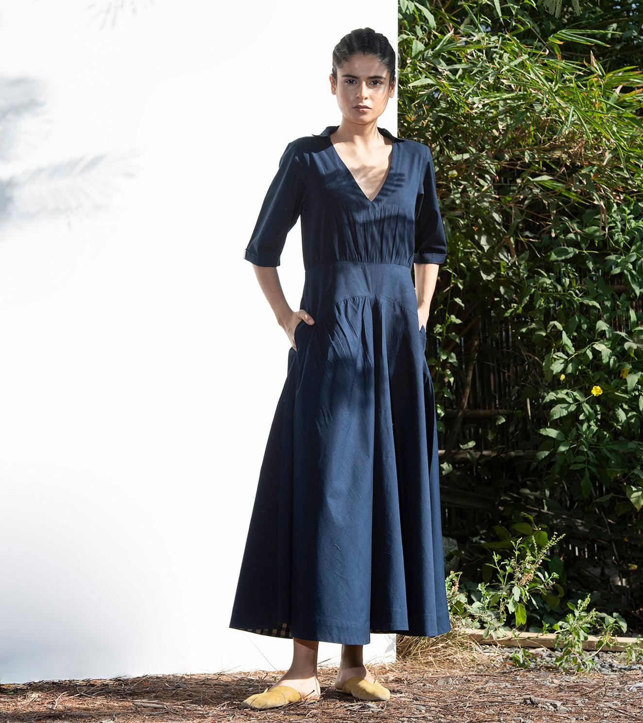 Jacaranda Blue Long Dress - Khara Kapas