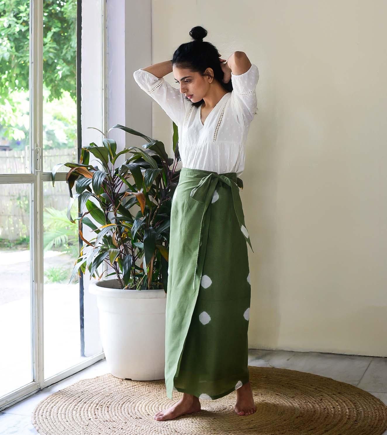 Calm In Chaos Wrap Skirt - Khara Kapas