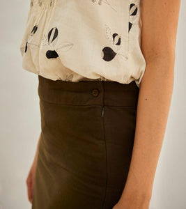 Olive pencil skirt - Khara Kapas