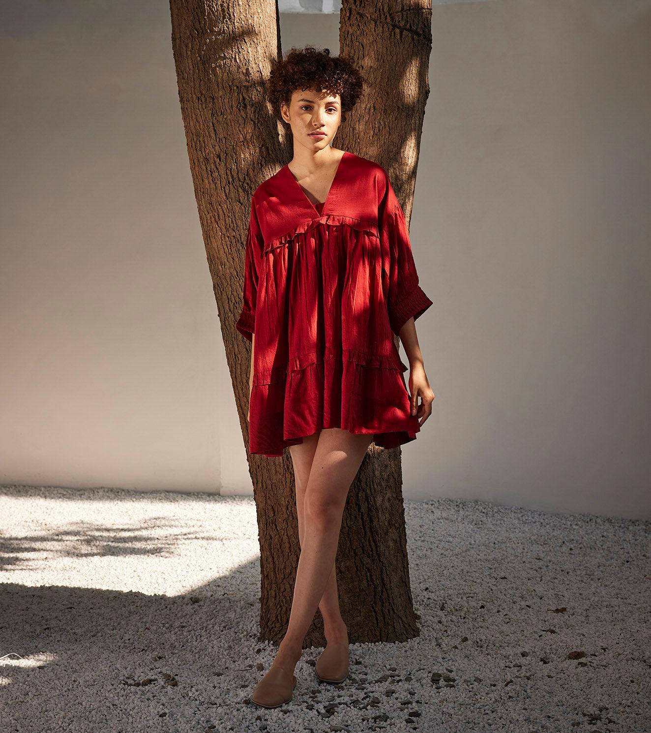 Crimson love dress - Khara Kapas