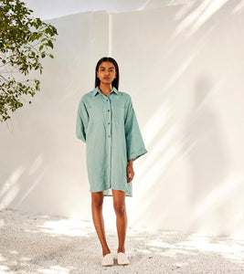 Blue haze shirt dress - Khara Kapas