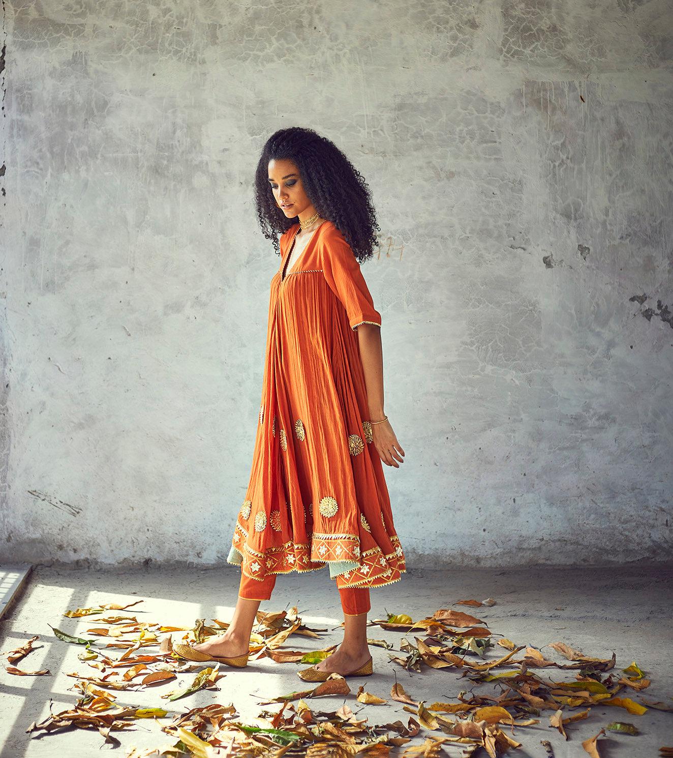 Narangi Poshak Set - Khara Kapas