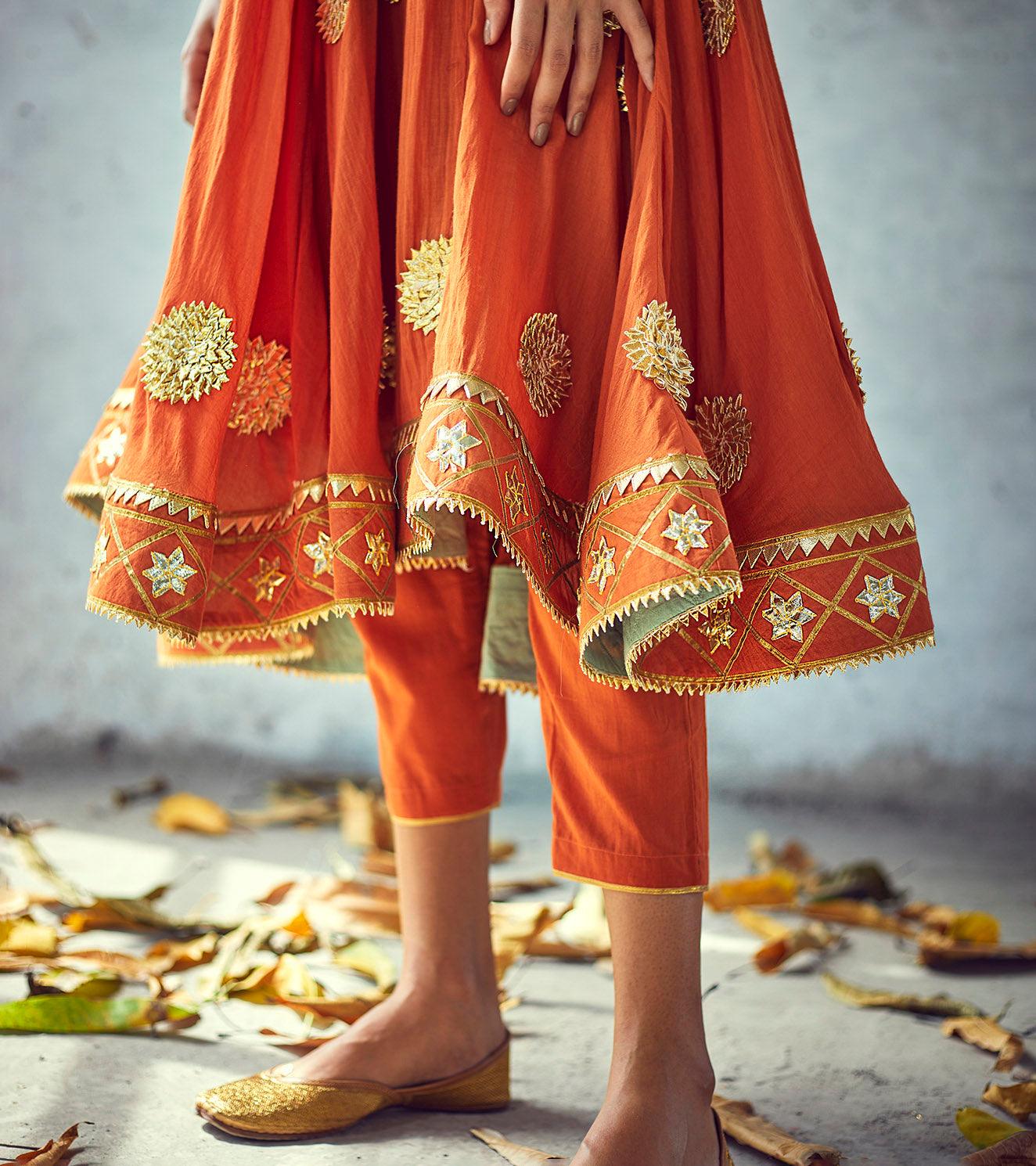 Narangi Poshak Set - Khara Kapas
