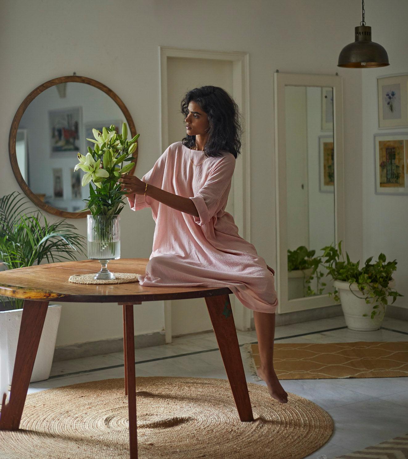 French rose kaftan - Khara Kapas