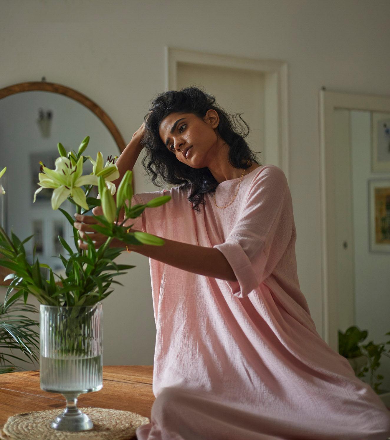 French rose kaftan - Khara Kapas