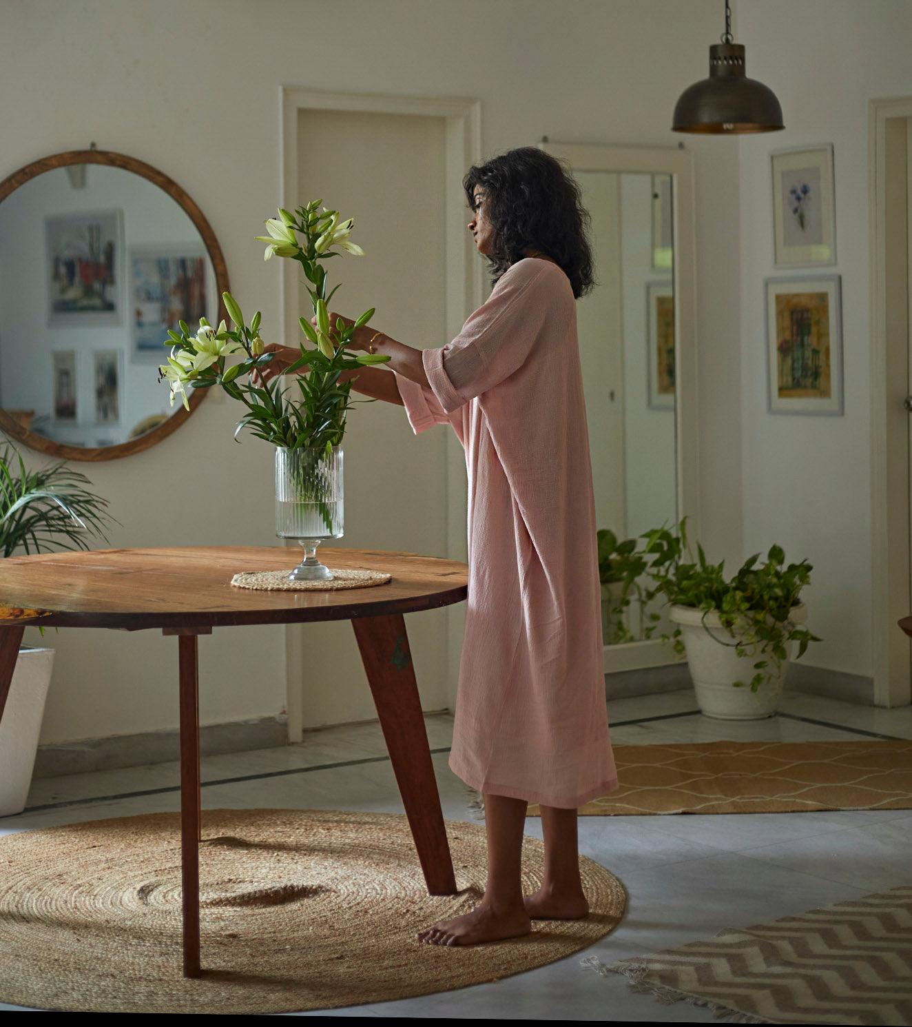 French rose kaftan - Khara Kapas