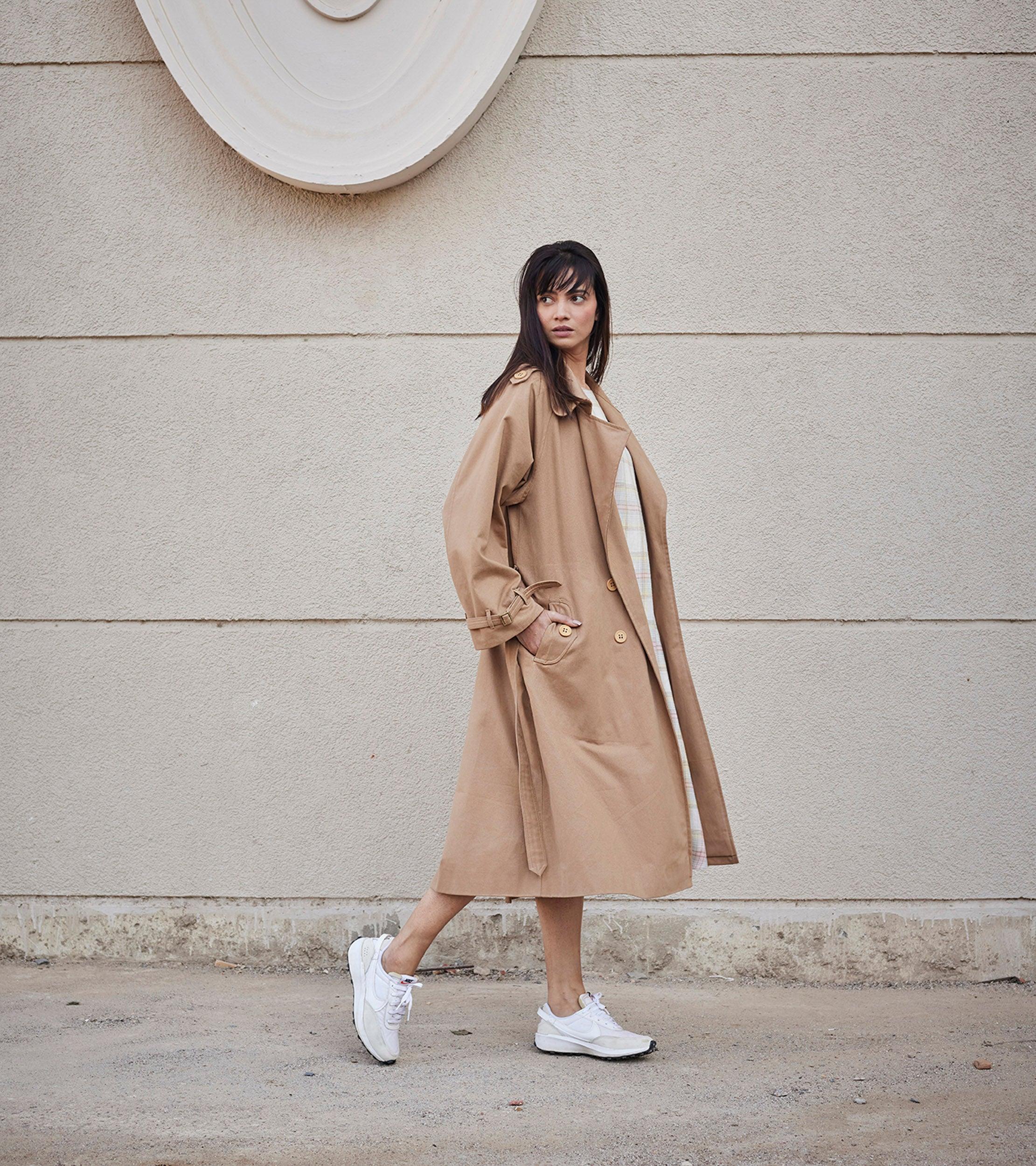 Latte Trench Coat - Khara Kapas