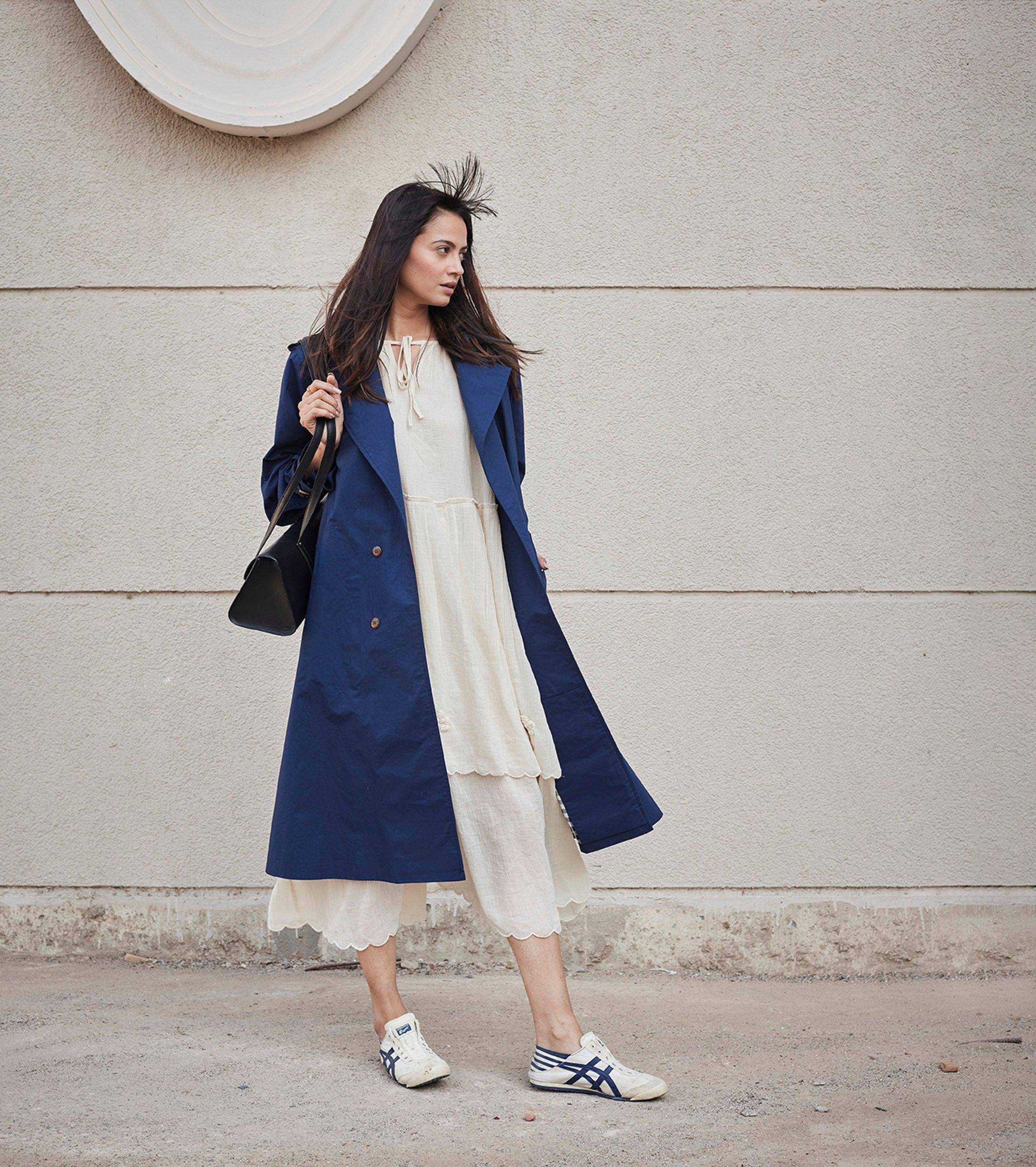 Blue Sage Trench Coat - Khara Kapas