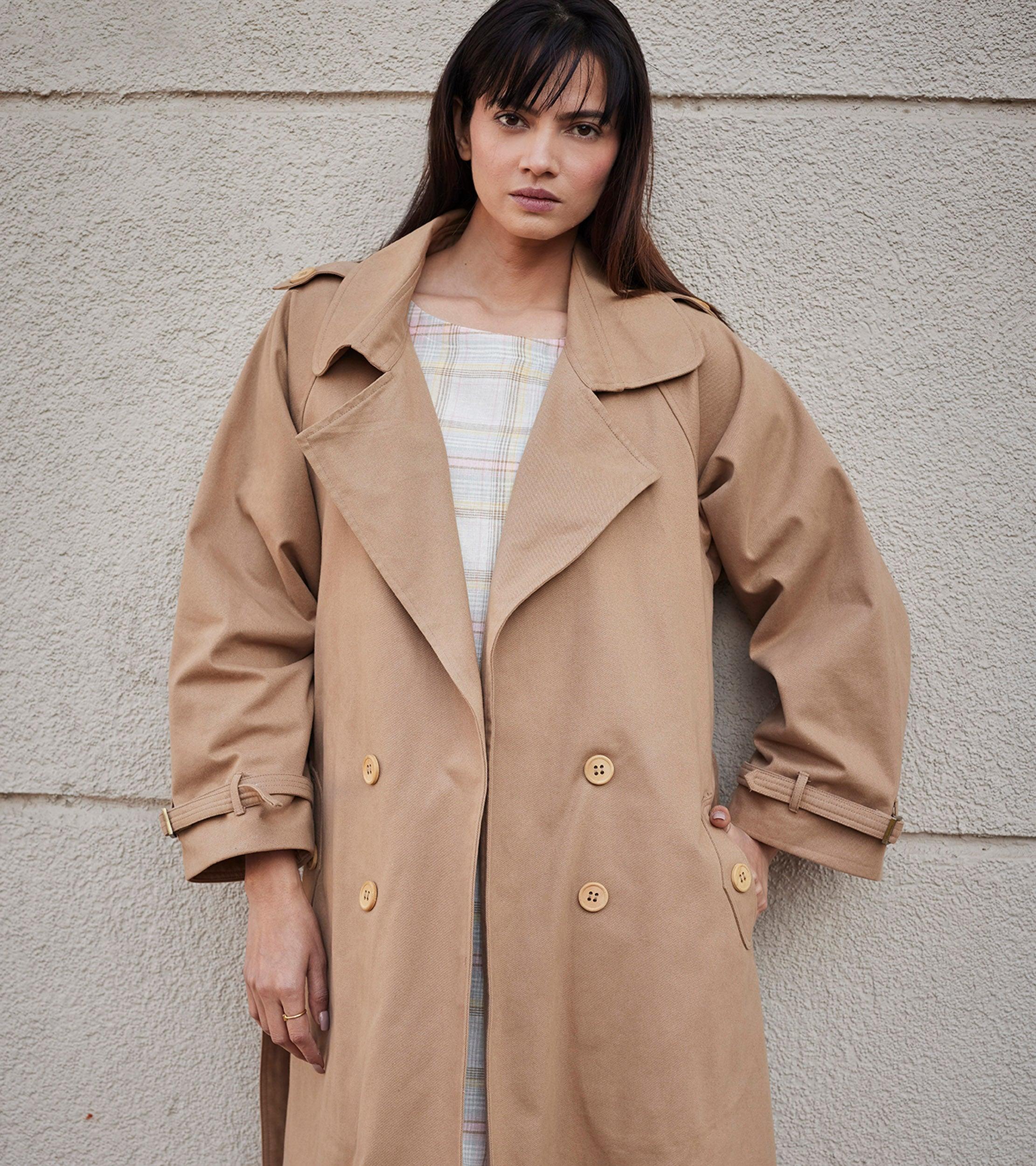 Latte Trench Coat - Khara Kapas