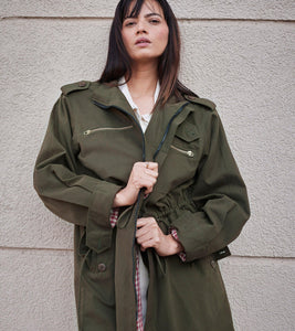 Olive Parka Jacket - Khara Kapas