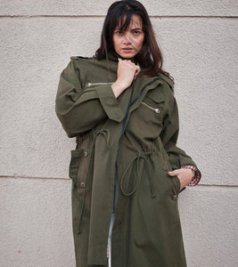 Olive Parka Jacket - Khara Kapas