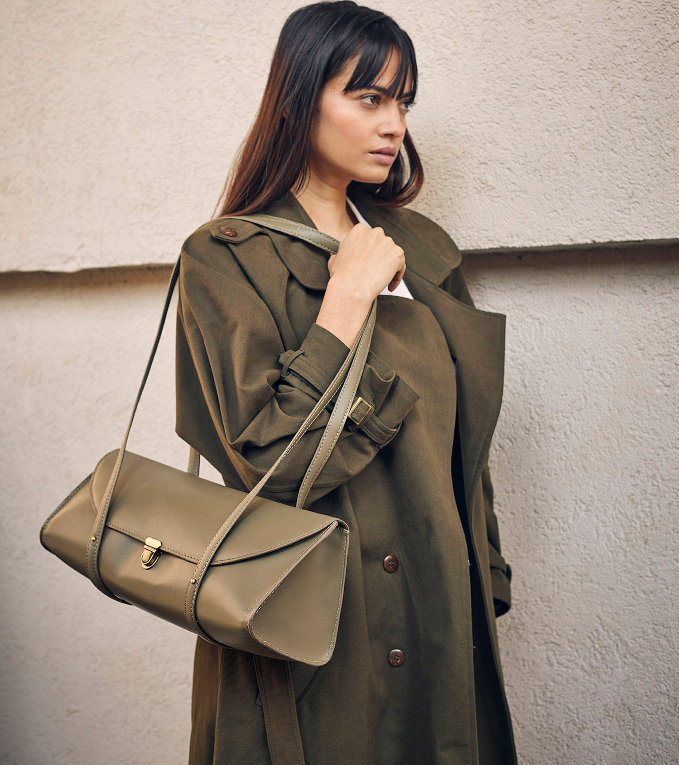 Olive cylinder bag - Khara Kapas