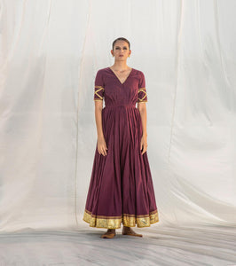 Rangmanch Pleated Gown - Khara Kapas