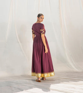 Rangmanch Pleated Gown - Khara Kapas