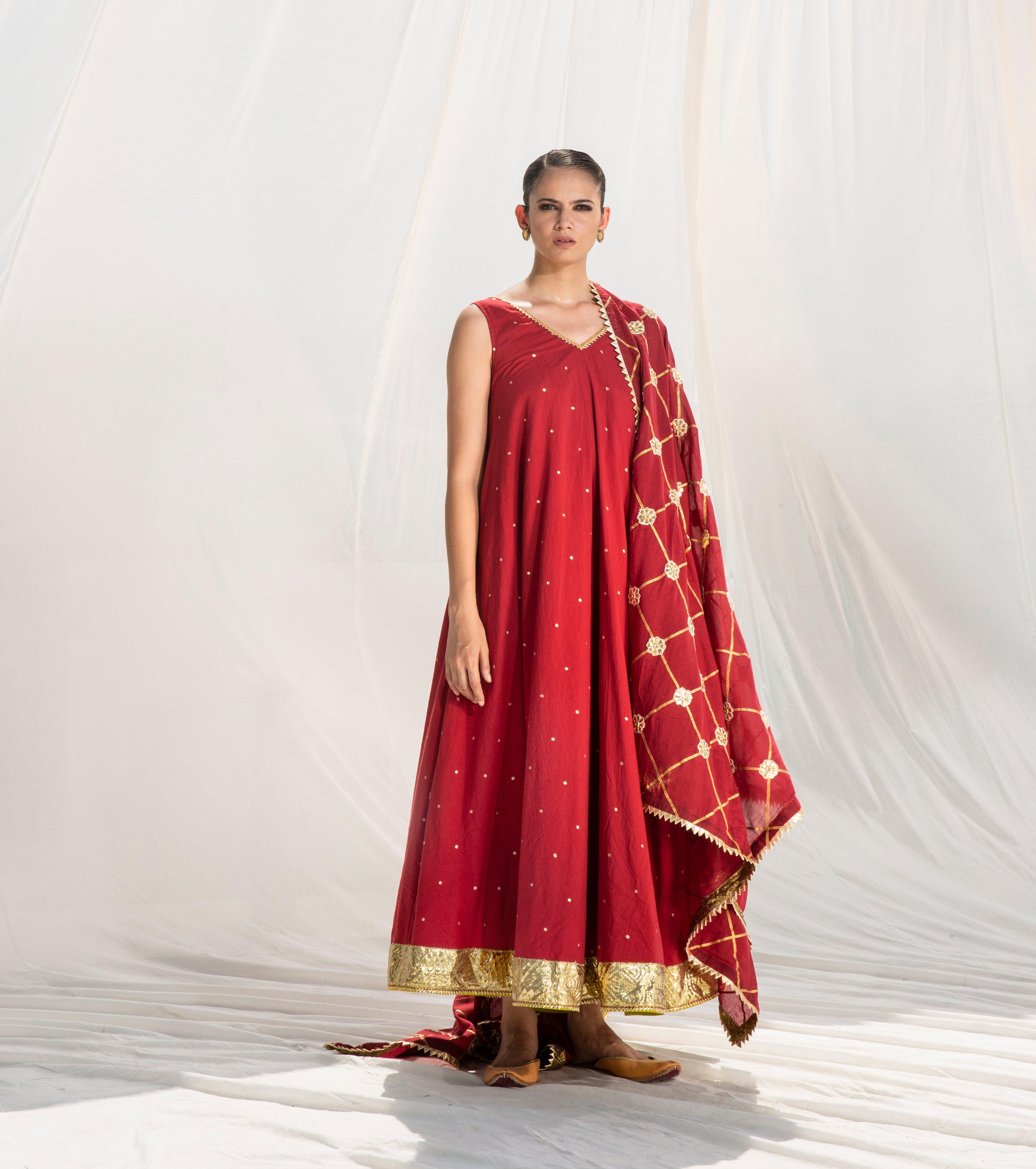 Surkh Jaal Dupatta - Khara Kapas