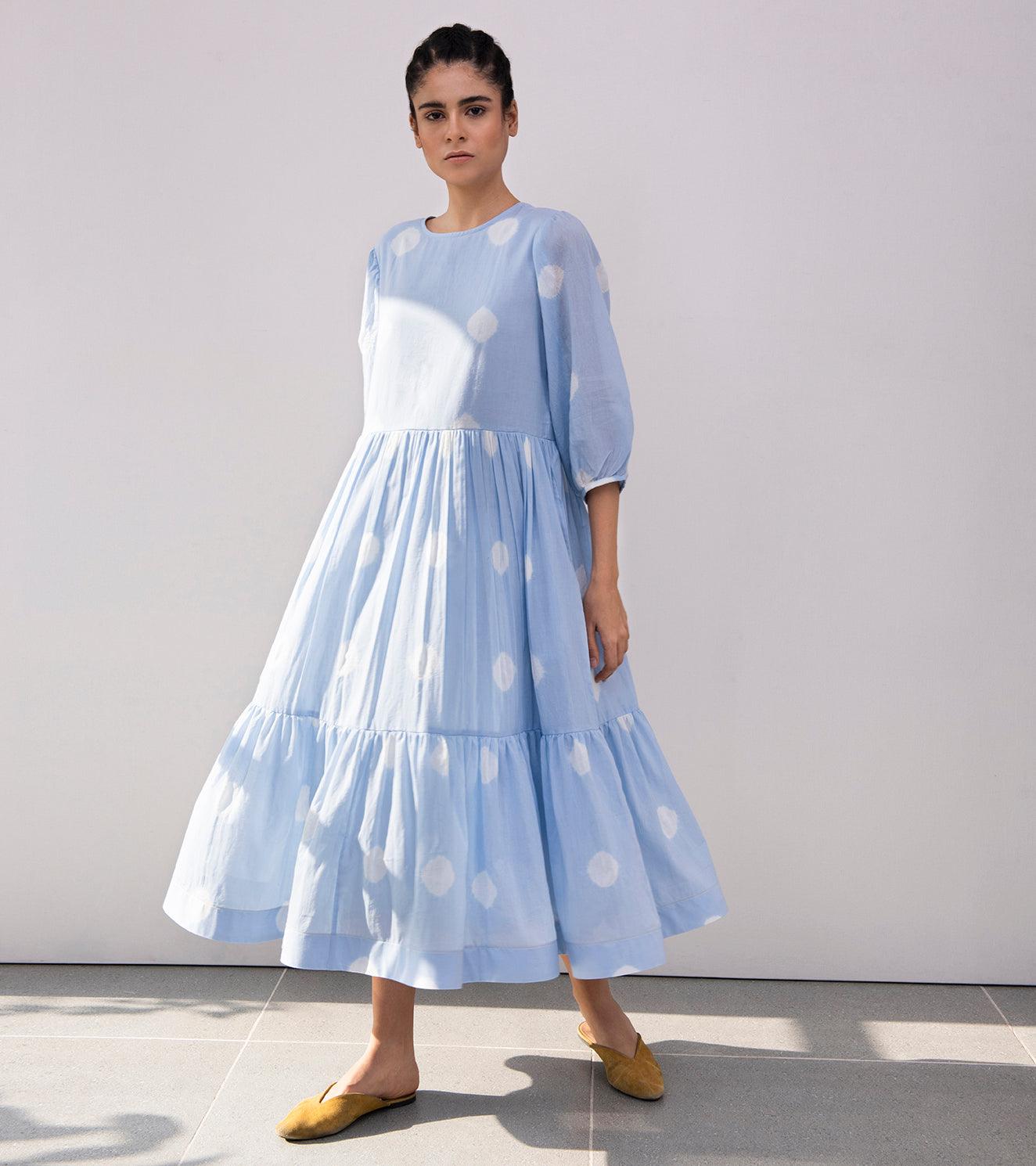Blue Poppy Shibori Dress - Khara Kapas