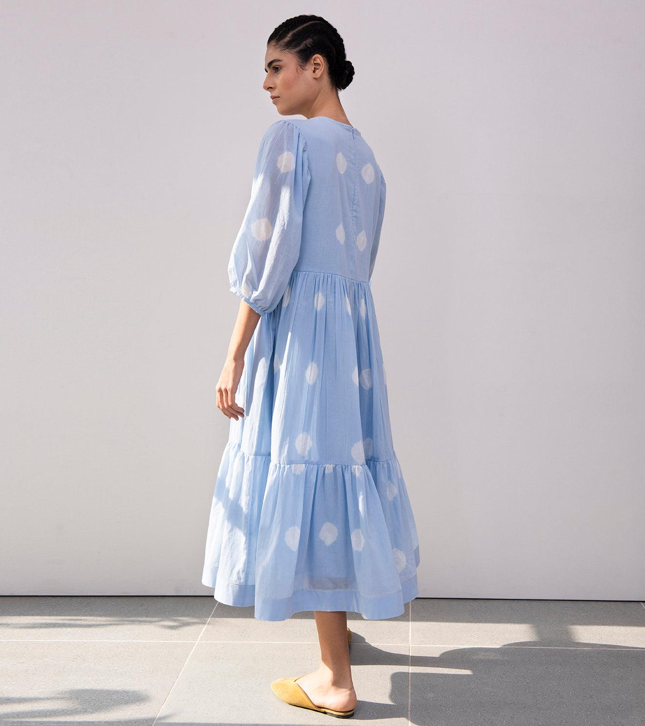 Blue Poppy Shibori Dress - Khara Kapas