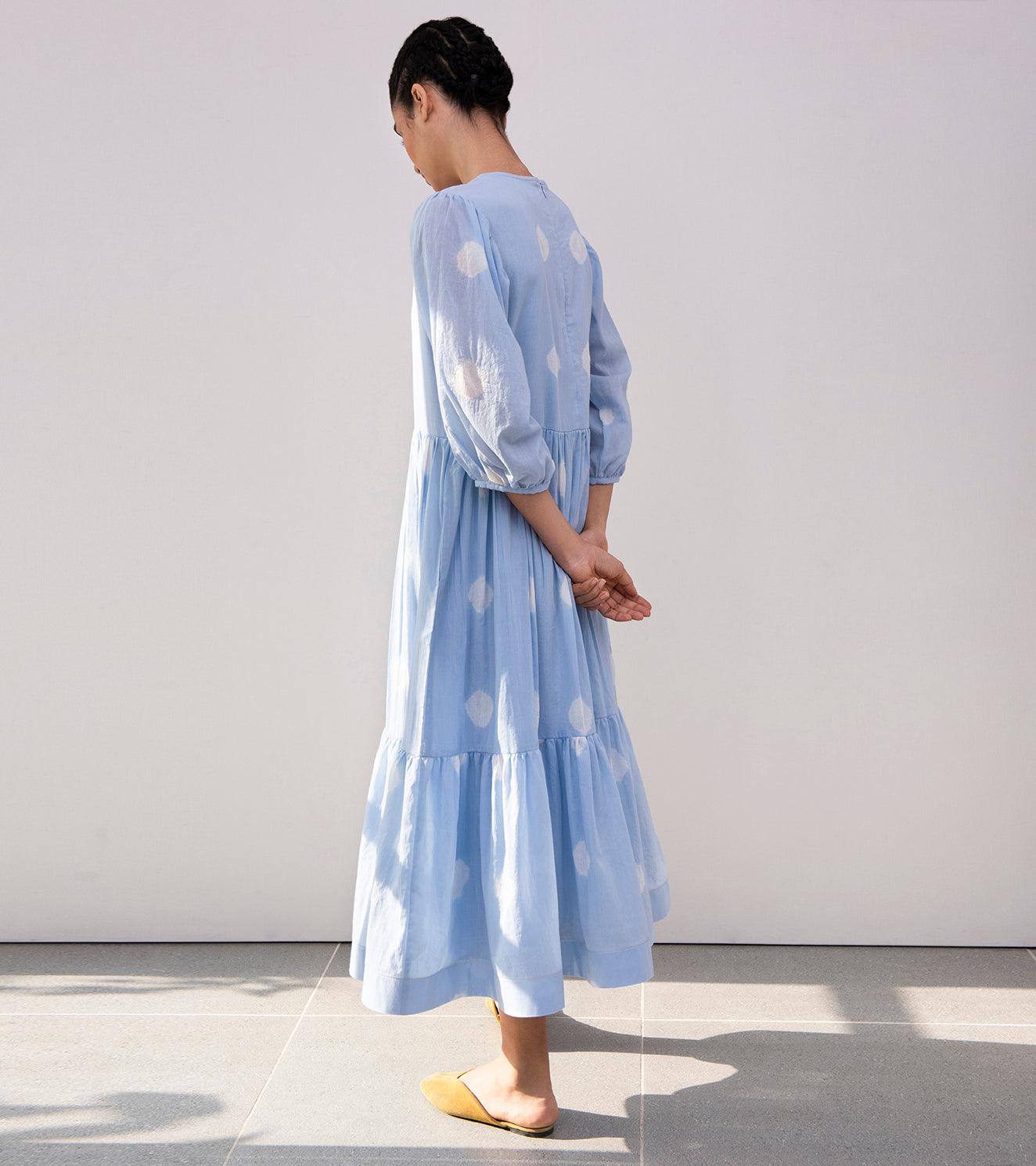 Blue Poppy Shibori Dress - Khara Kapas