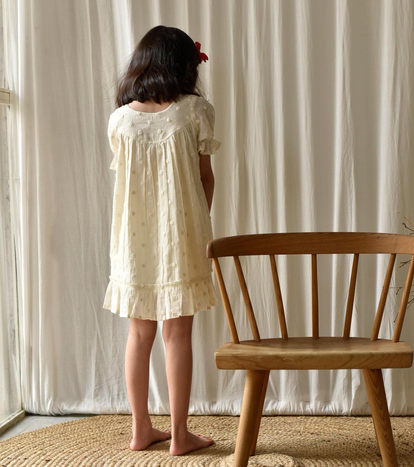 White ash frock - Khara Kapas