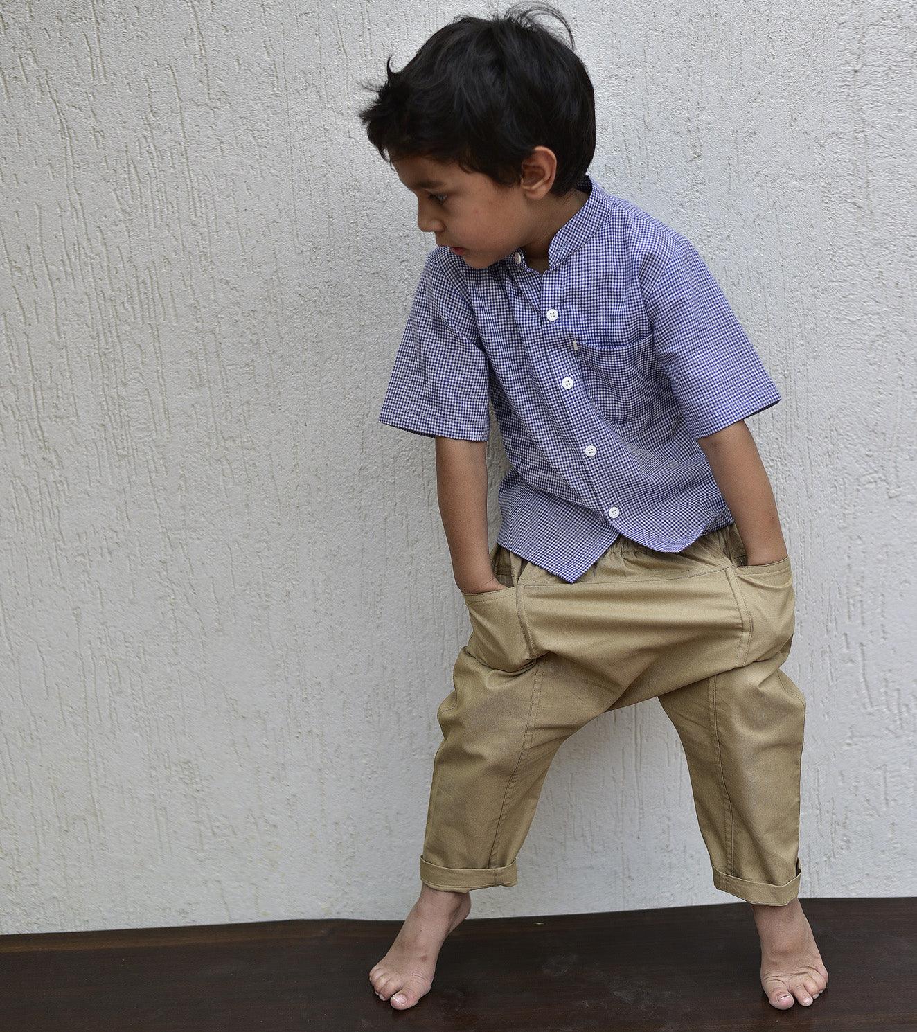 Fawn drop crotch Pants - Khara Kapas