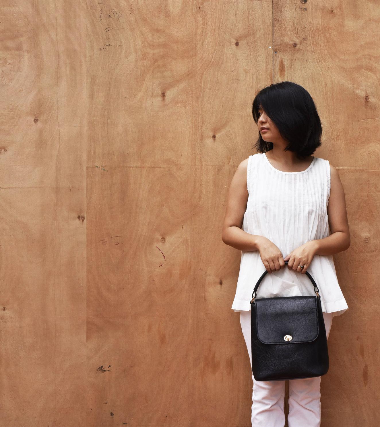 Bucket bag black - Khara Kapas