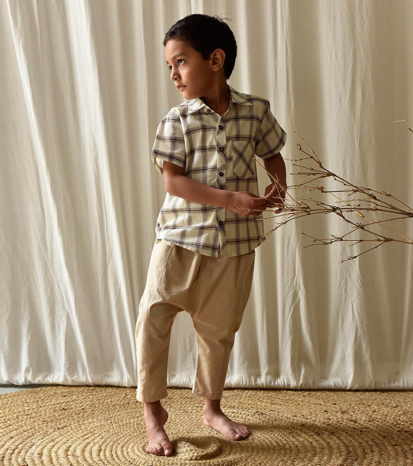 Coffee Checks Shirt - Khara Kapas