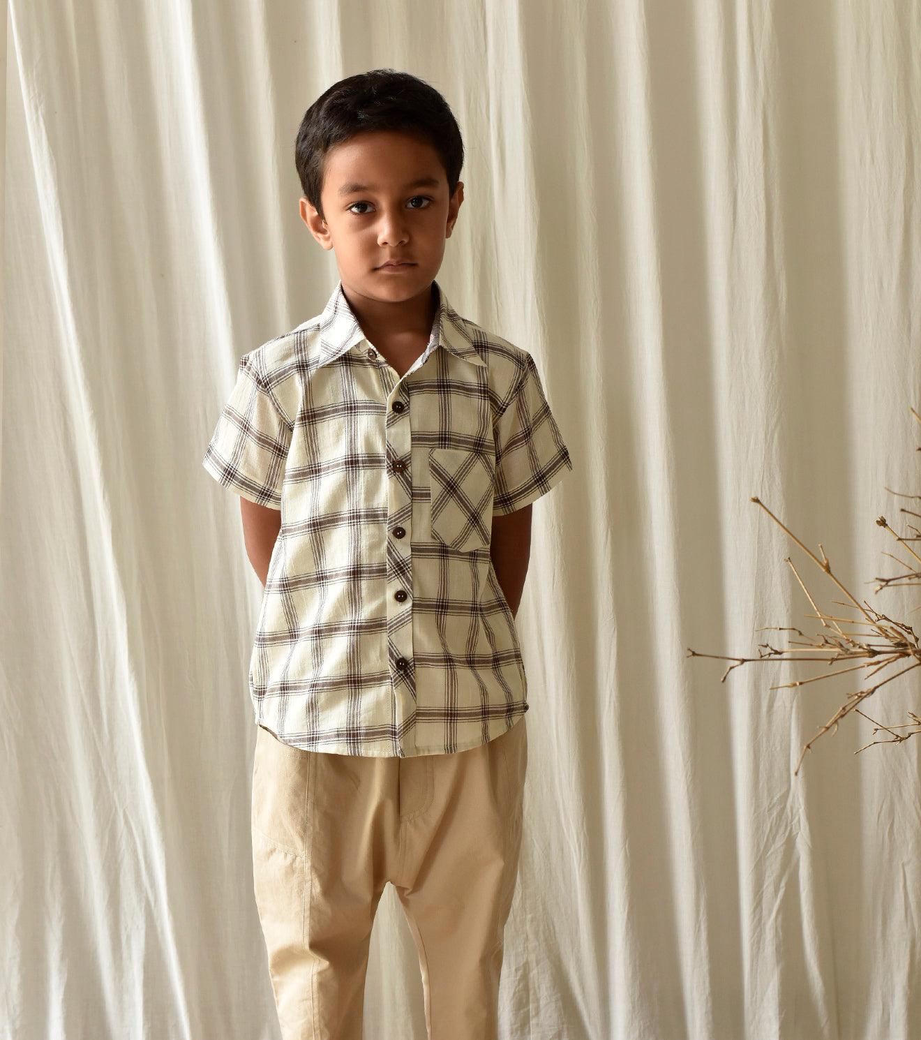 Coffee Checks Shirt - Khara Kapas