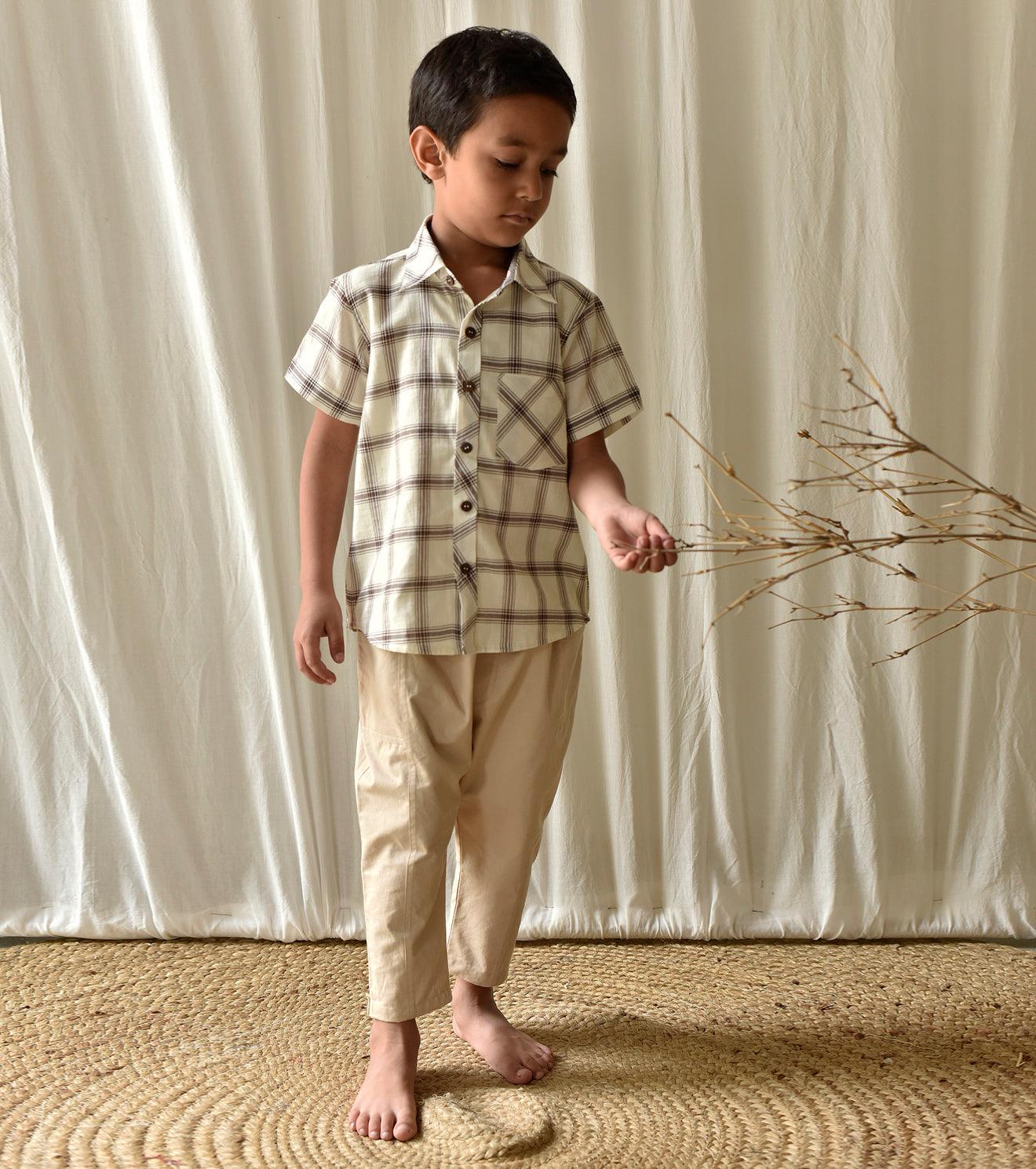 Coffee Checks Shirt - Khara Kapas