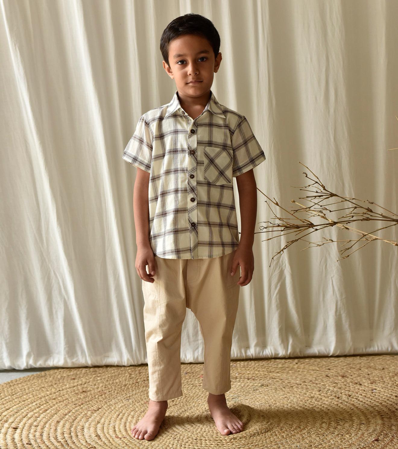 Coffee Checks Shirt - Khara Kapas