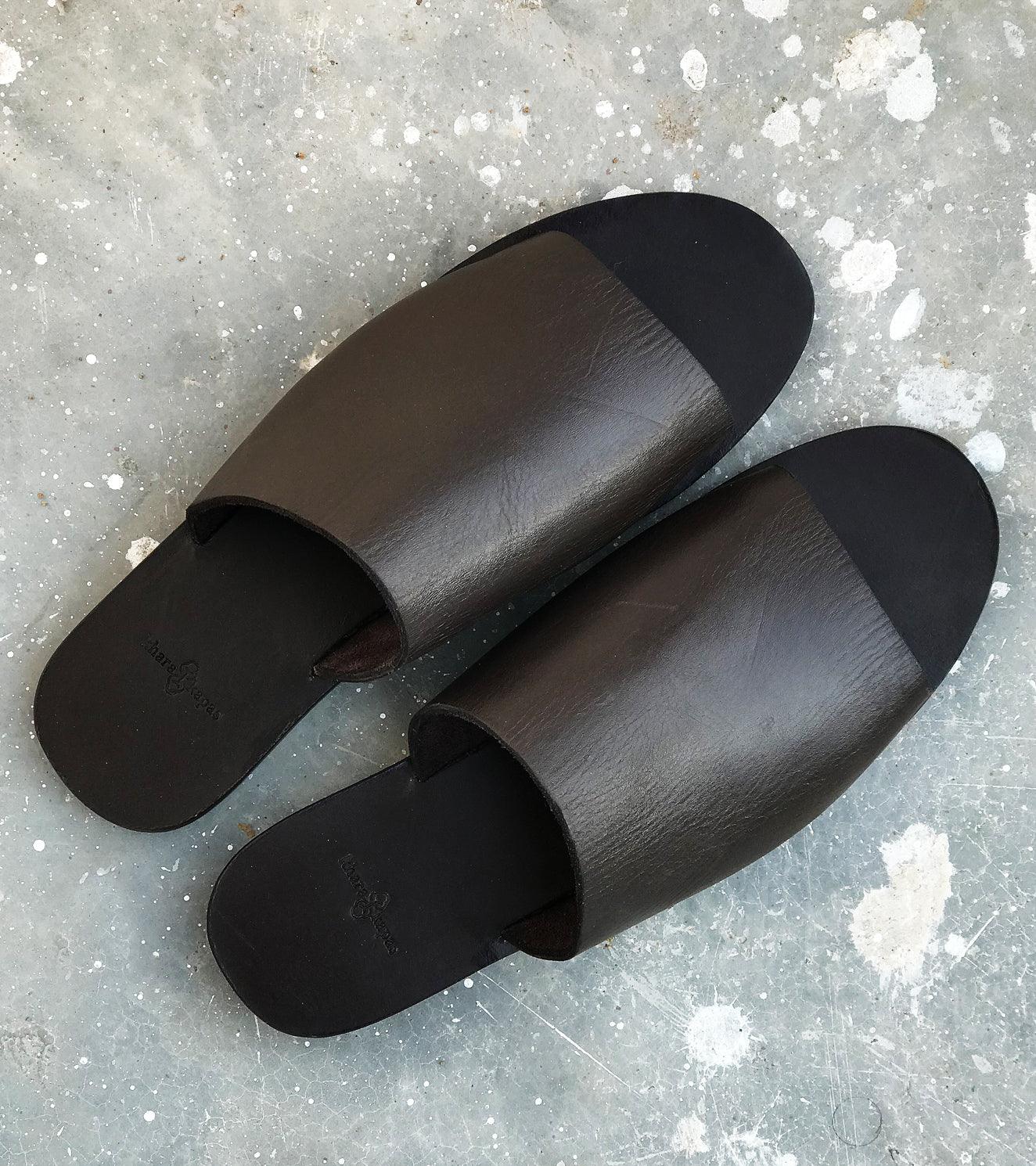 Dark Brown Slip Ons - Khara Kapas