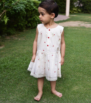 Red Daisy Print Frock