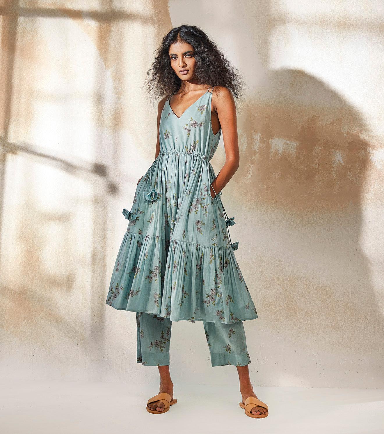 Blue Rose co-ord set - Khara Kapas