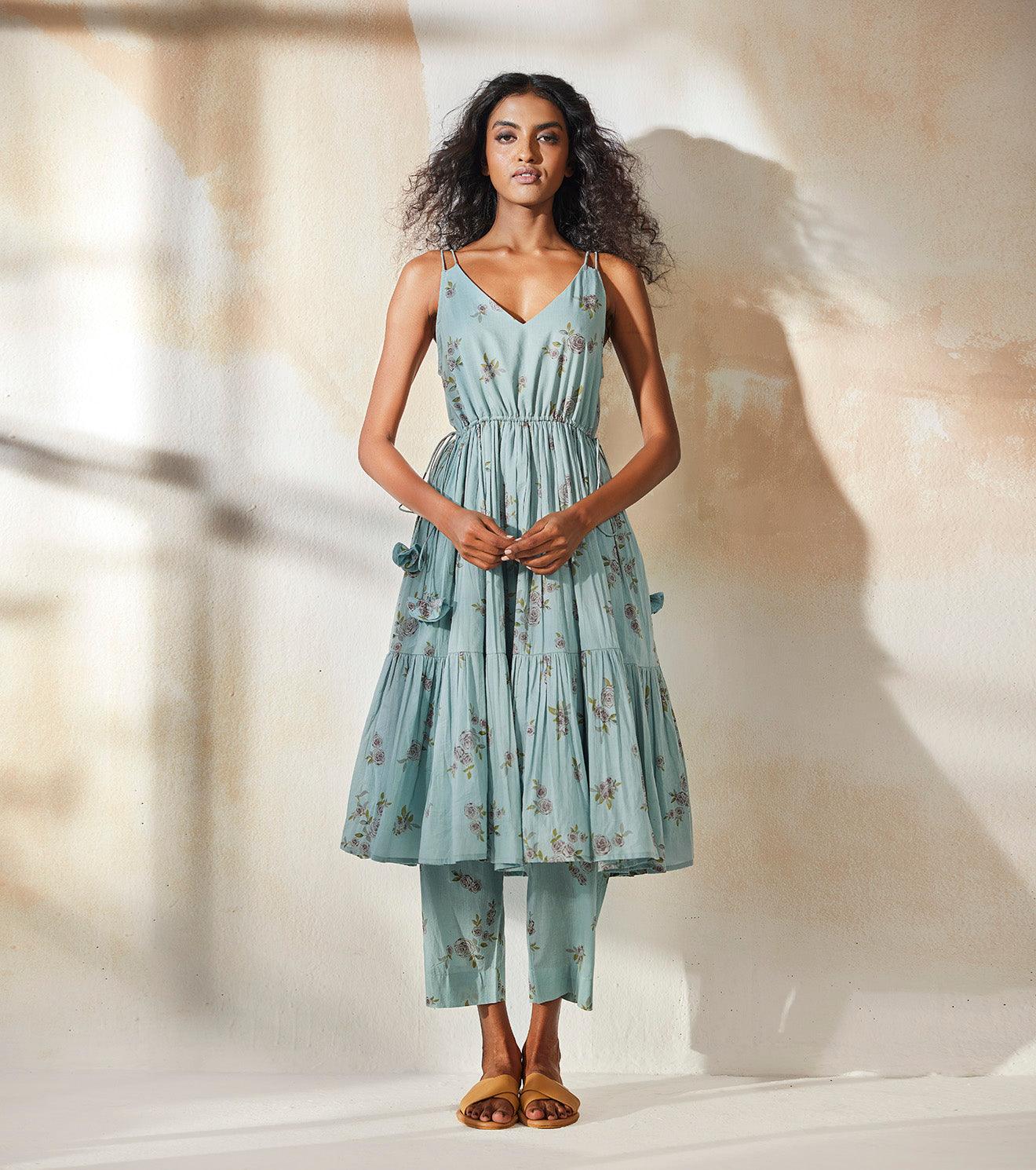 Blue Rose co-ord set - Khara Kapas