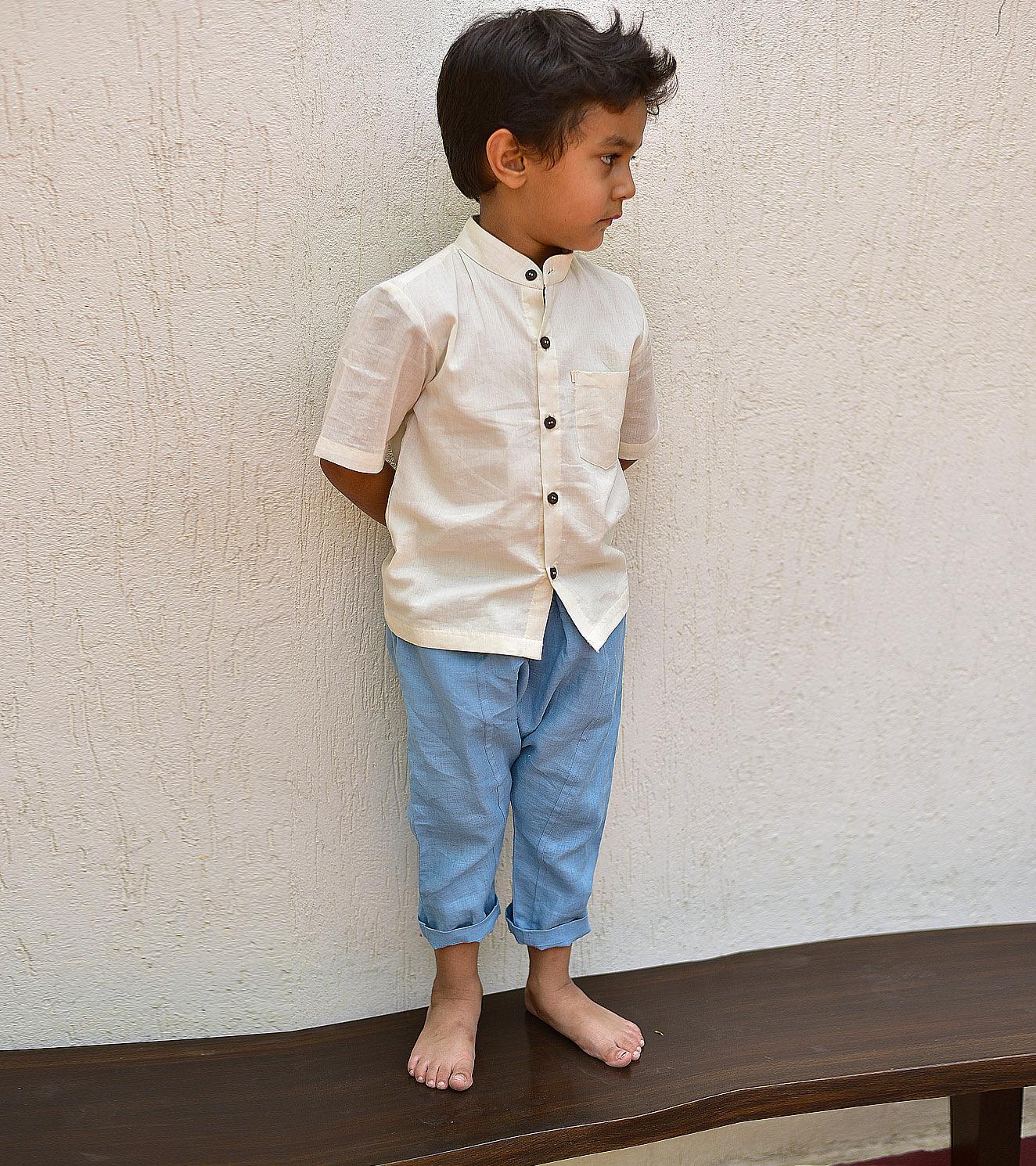 Windy Blue Drop crotch pants - Khara Kapas