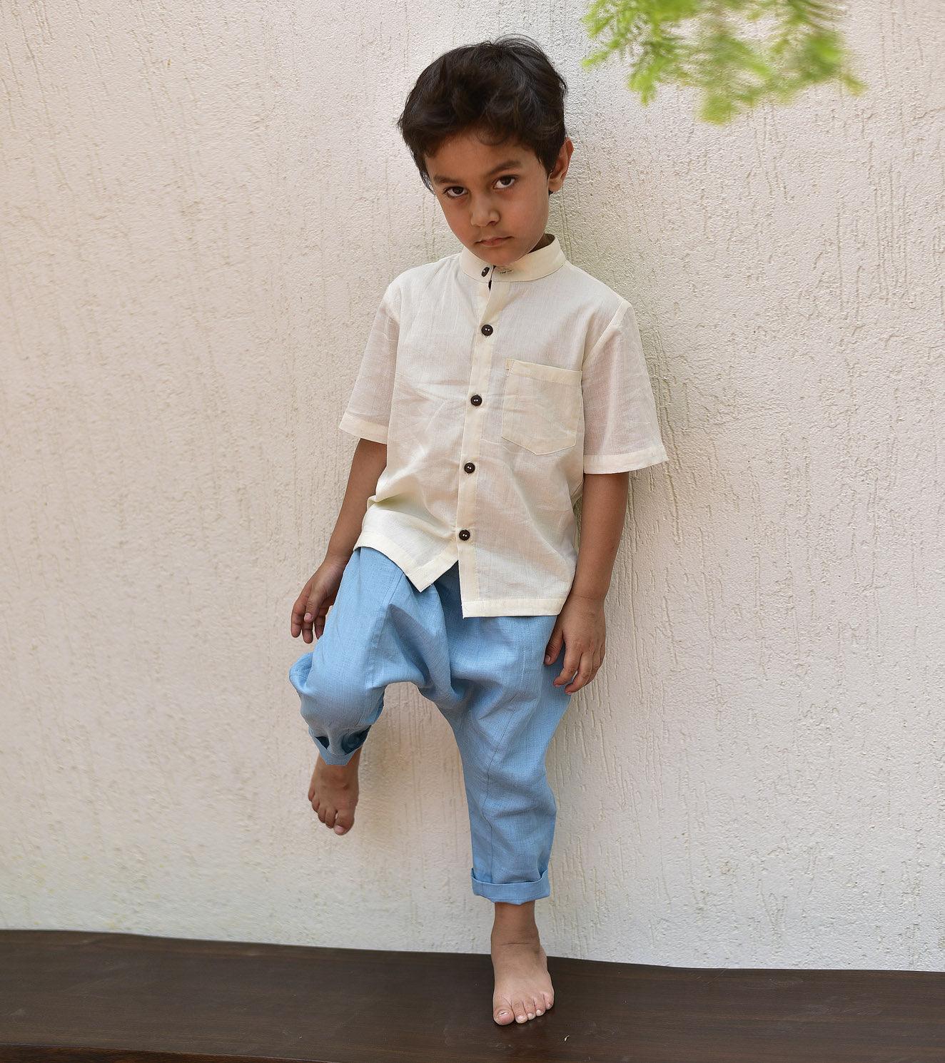 Windy Blue Drop crotch pants - Khara Kapas