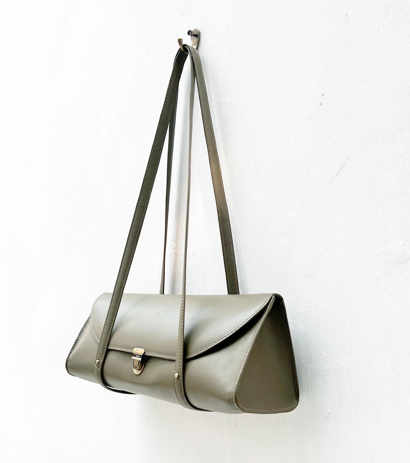 Olive cylinder bag - Khara Kapas